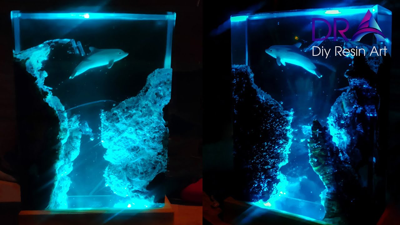 OCEAN in Epoxy Resin lamp / RESIN ART