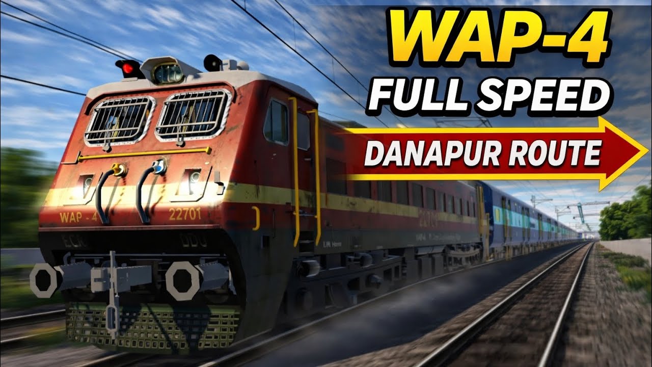 WAP-4 Locomotive Full Speed Run 🔥 | Patna–Danapur SF Express | Crossing Action