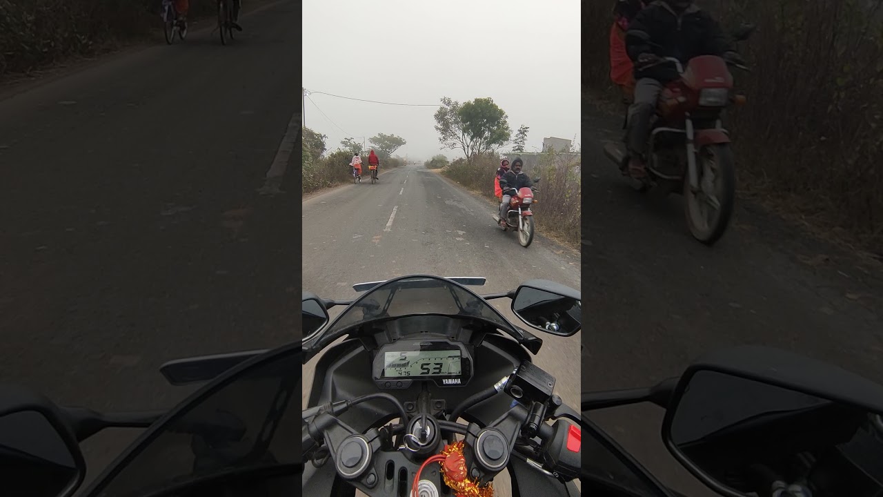 WINTER MORNING RIDE, foggy ride on Yamaha R15 v3