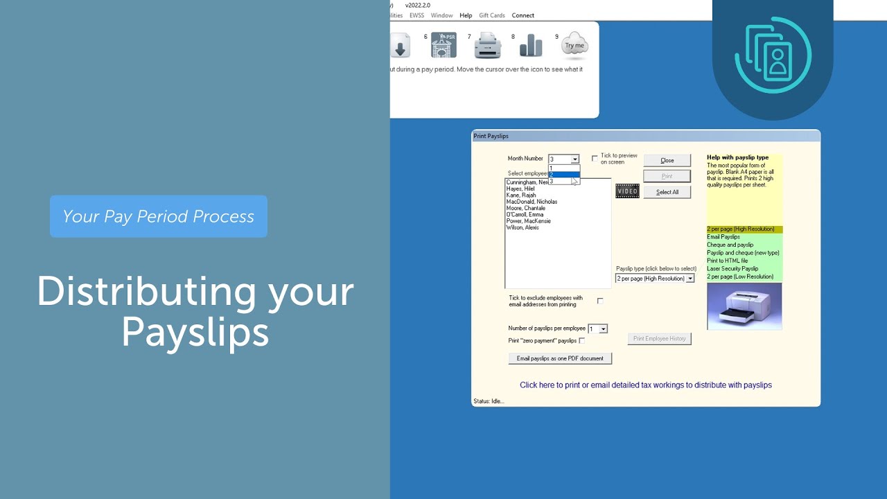 How to distribute your payslips using Thesaurus Payroll Manager | Your Pay Period Process