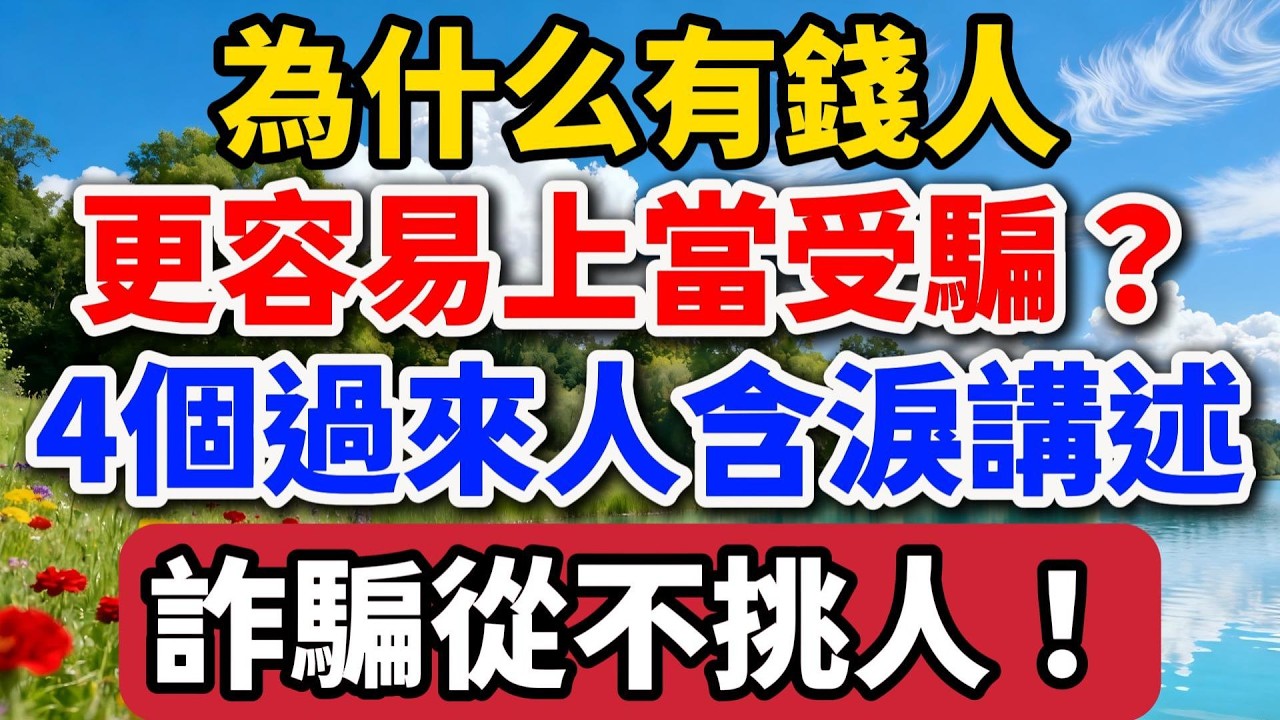 為什麼有錢人更容易上當受騙？4個過來人含淚講述，詐騙從不挑人！ 【老羅談人生】 #晚年生活 #中老年生活 #為人處世 #生活經驗 #情感故事 #詐騙 #人生智慧 #talks