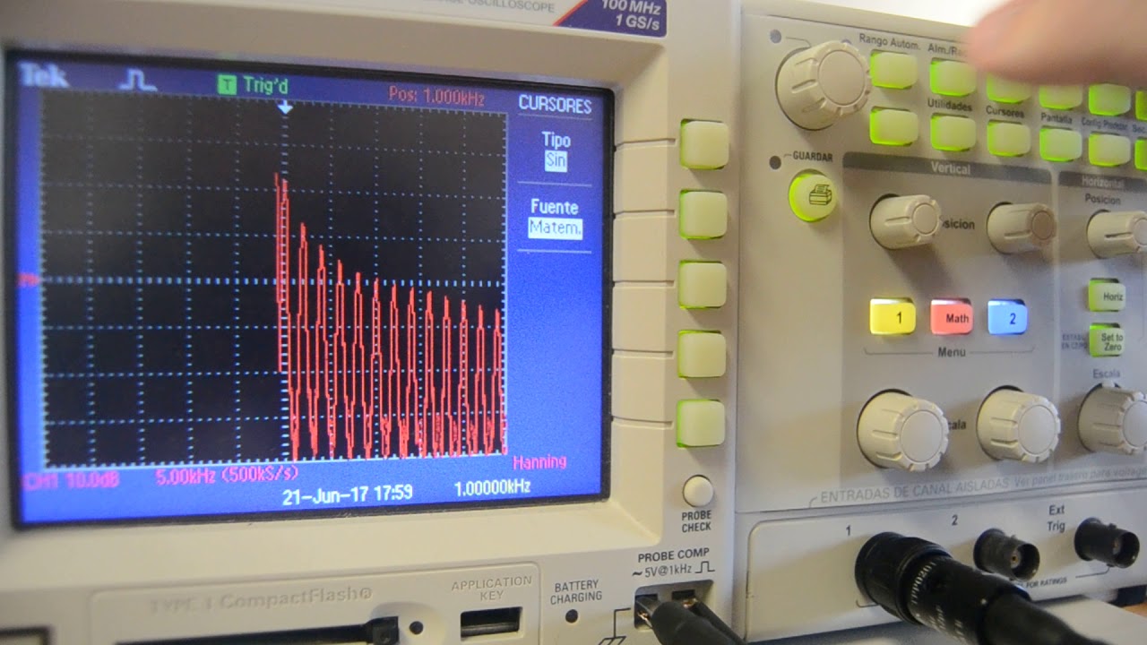 FFT en osciloscopio TDS 2012