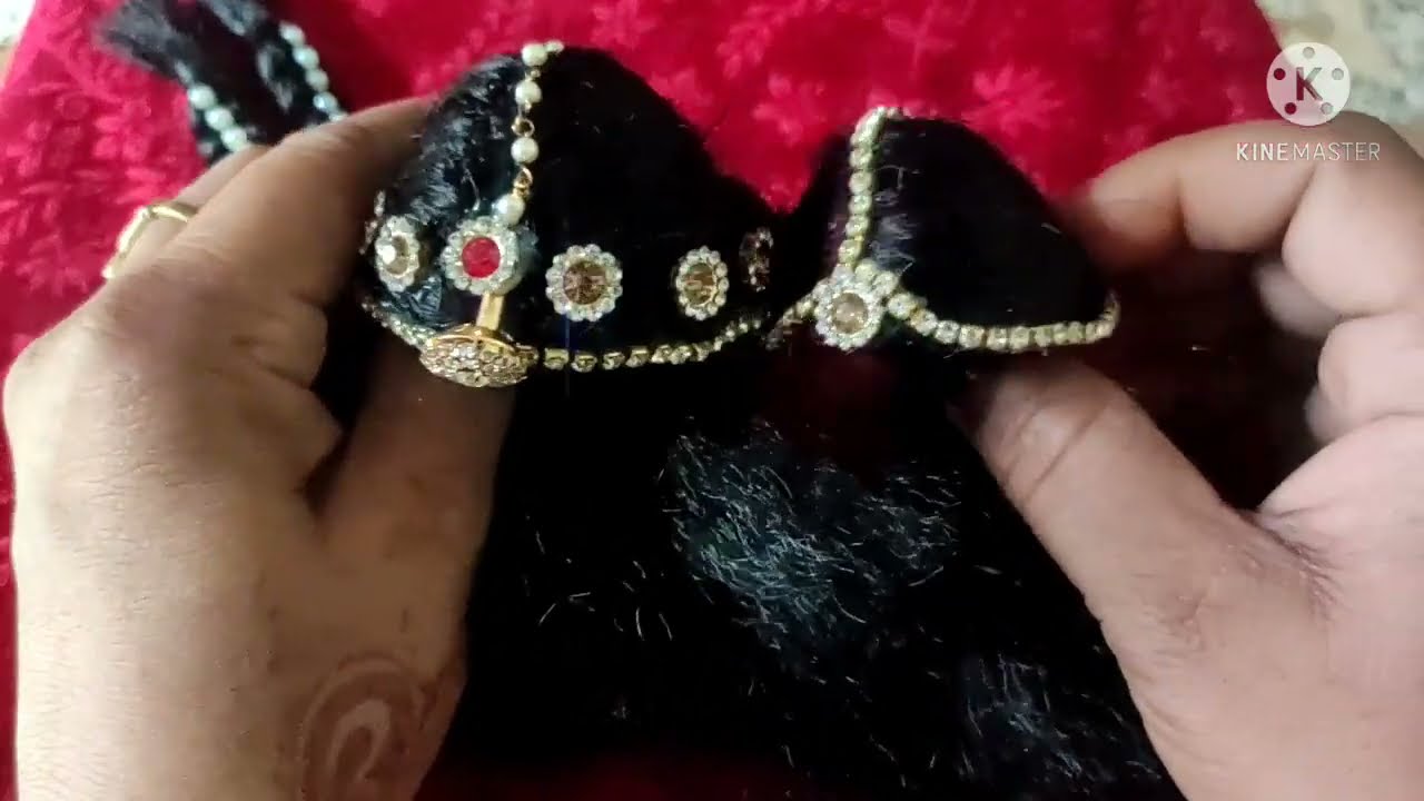 बाल रूप राधा रानी के बालों में बोरला केसे attach करे।। कम समय में बालों का सिंगार।।
