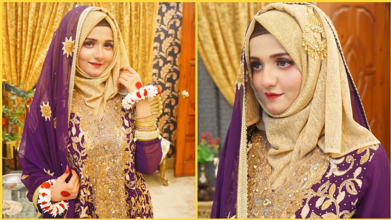 Engagement Bridal Hijab Tutorial |Party wear Hijab | Easy hijab. Amber Naz official ❤️
