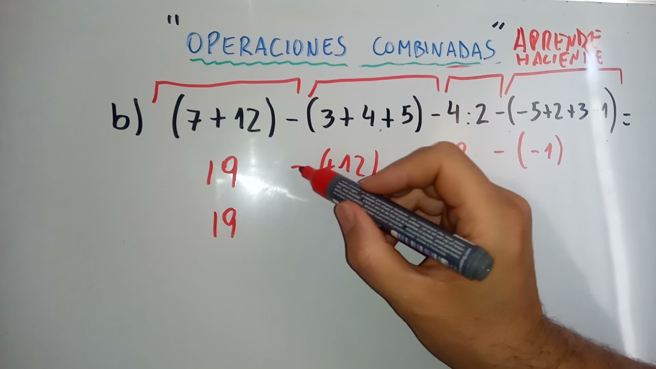 Ejercicio de Operaciones combinadas c/enteros APRENDE HACIENDO