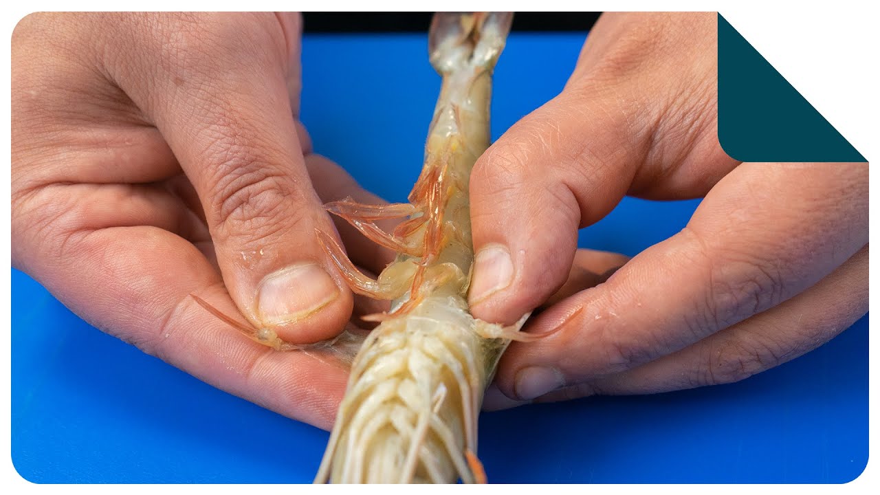 Pellen van een gamba | Keukentechniek