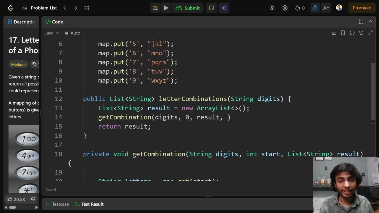Studying leetcode-Letter combinations of a phone number 