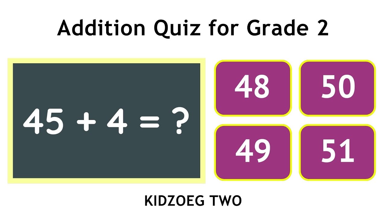 Addition Quiz for Grade 2 Kids | 25 Math Questions to Practice Basic Addition Skills | Class 2 Maths