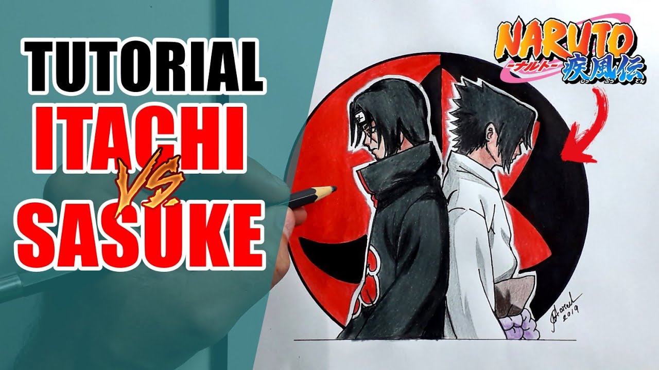 COMO DESENHAR FÁCIL O ITACHI VS SASUKE - Cómo dibujar a Itachi vs Sasuke