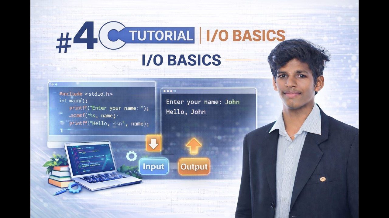 #4 C Programming for Beginners |  I/O (Input-Output) Basics | 