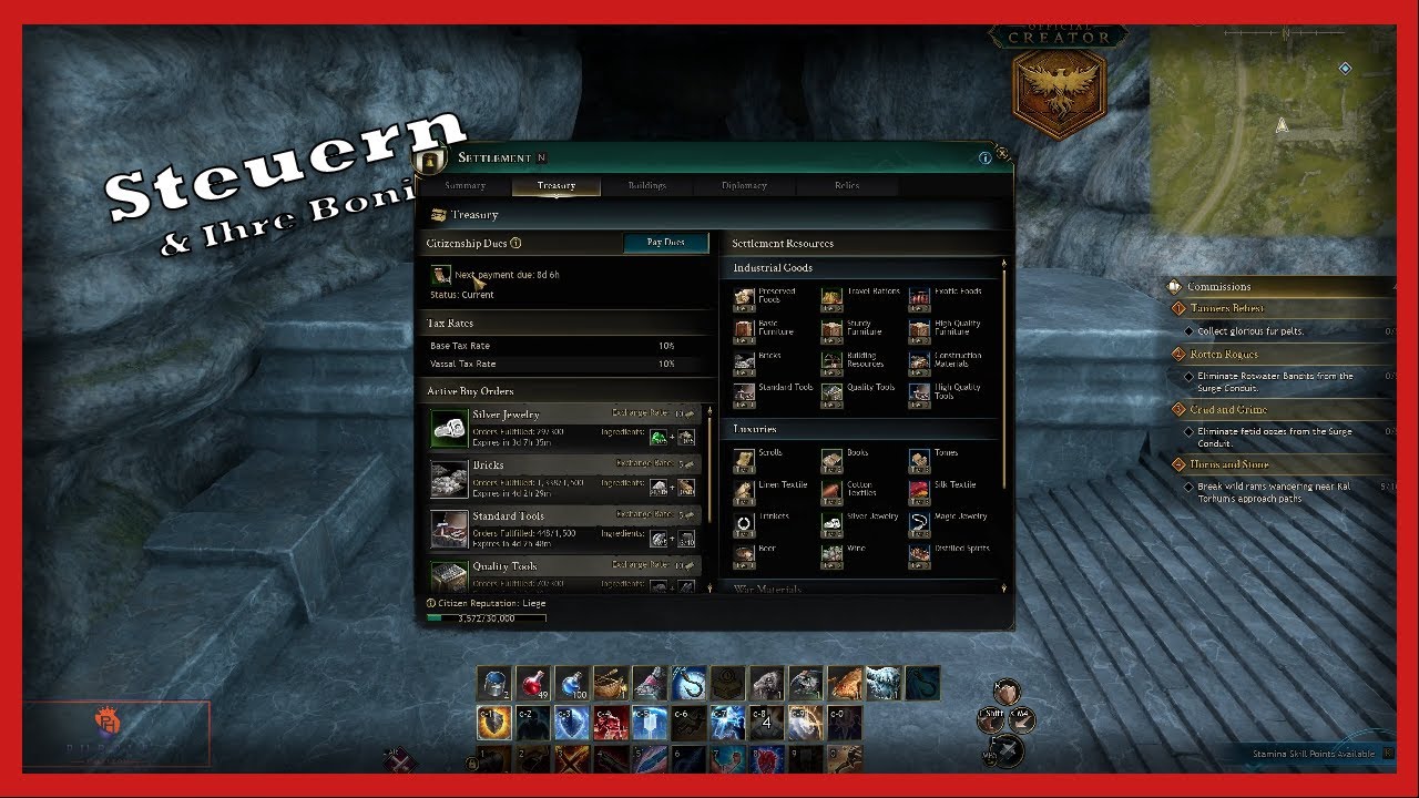 Ashes of Creation – Citizen Steuern & Ihre Boni | Guide