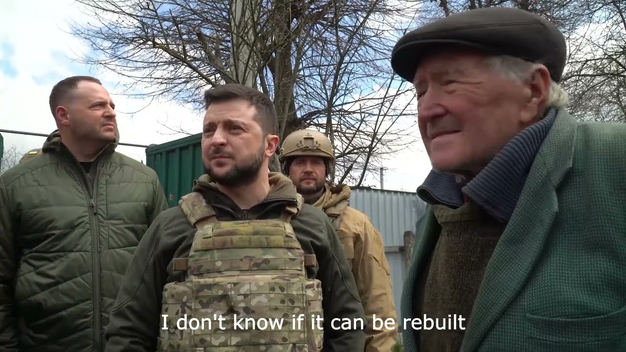 President Zelensky visits people in liberated Bucha (English subtitles)