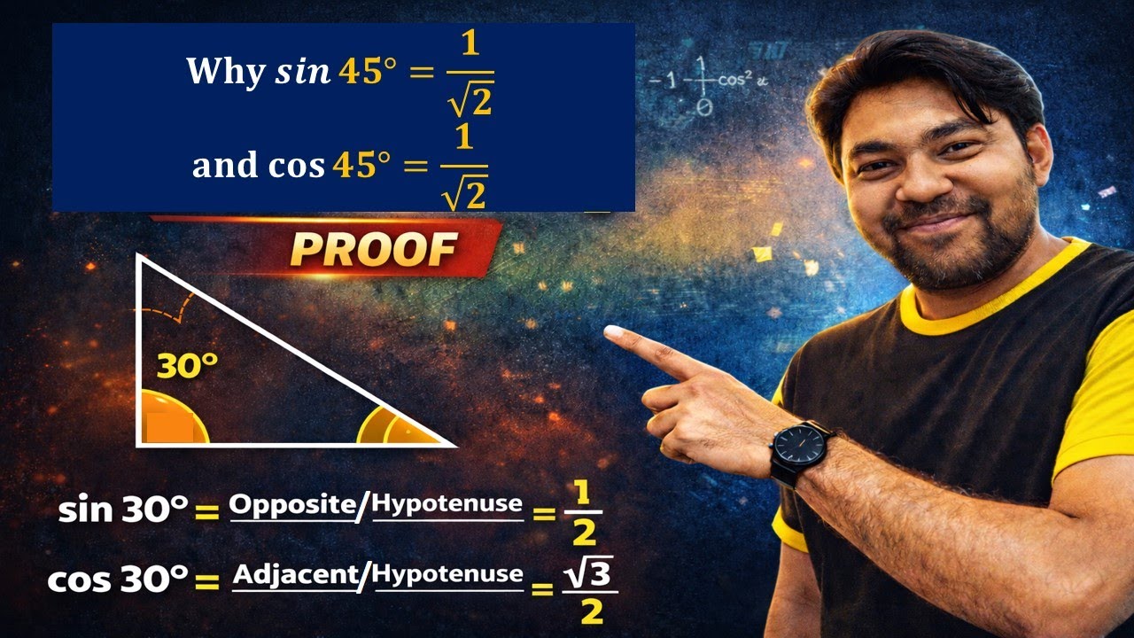 Lecture 9 | Trigonometry Why sin45 = 1/root2, Why cos90 = 0 | JEE Main & Advanced | Class 10–11