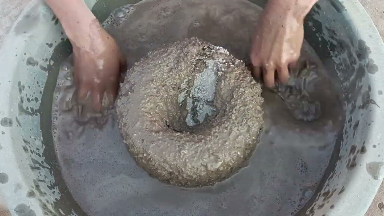 Sand cement stonecrush Pots crumbling and dipping in Water #asmr