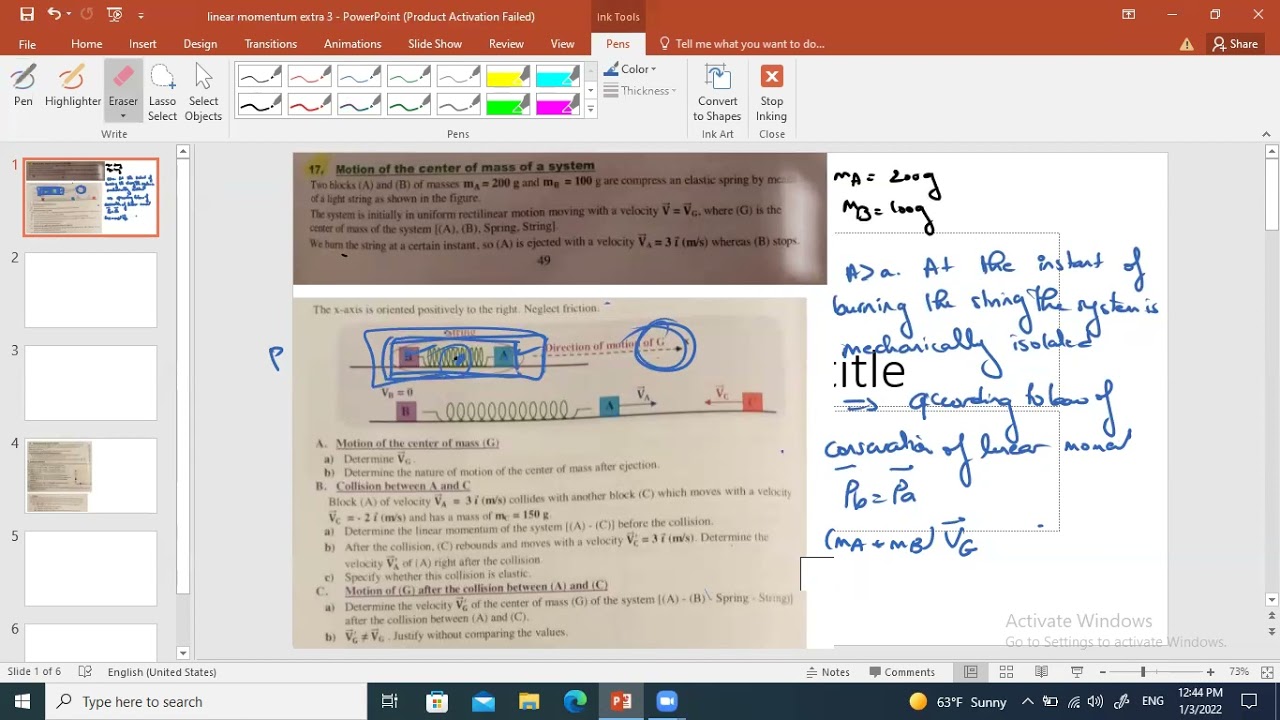Grade 12 LS: Linear momentum extra 3