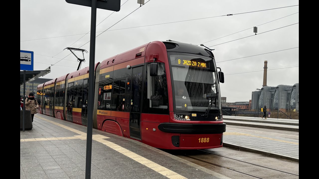 Pesa Swing 122NaL #1888 MPK Łódź linia 9 kierunek Dw.Łódź Fabryczna