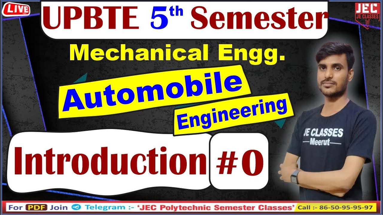 #0 UPBTE Automobile Engineering 5th Sem Mechanical Class for Polytechnic students || JE CLASSES
