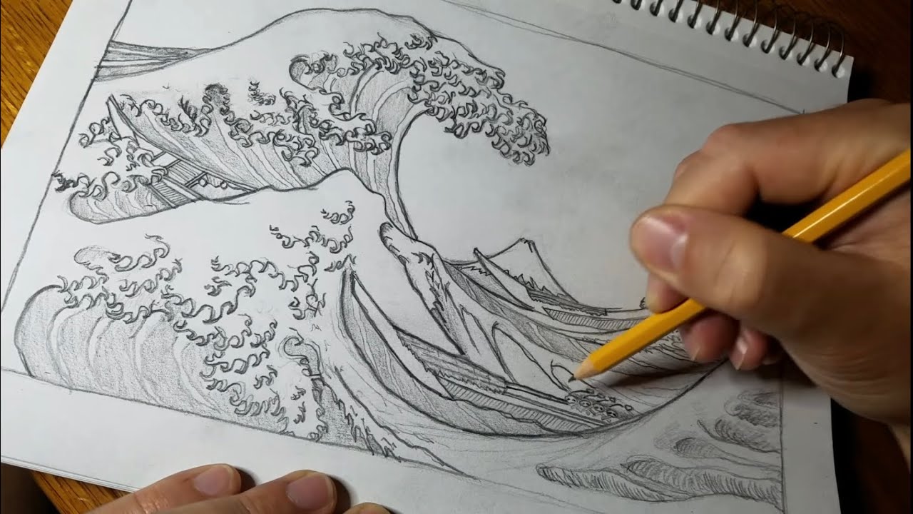 3 Hour Pencil Drawing: Hokusai's 