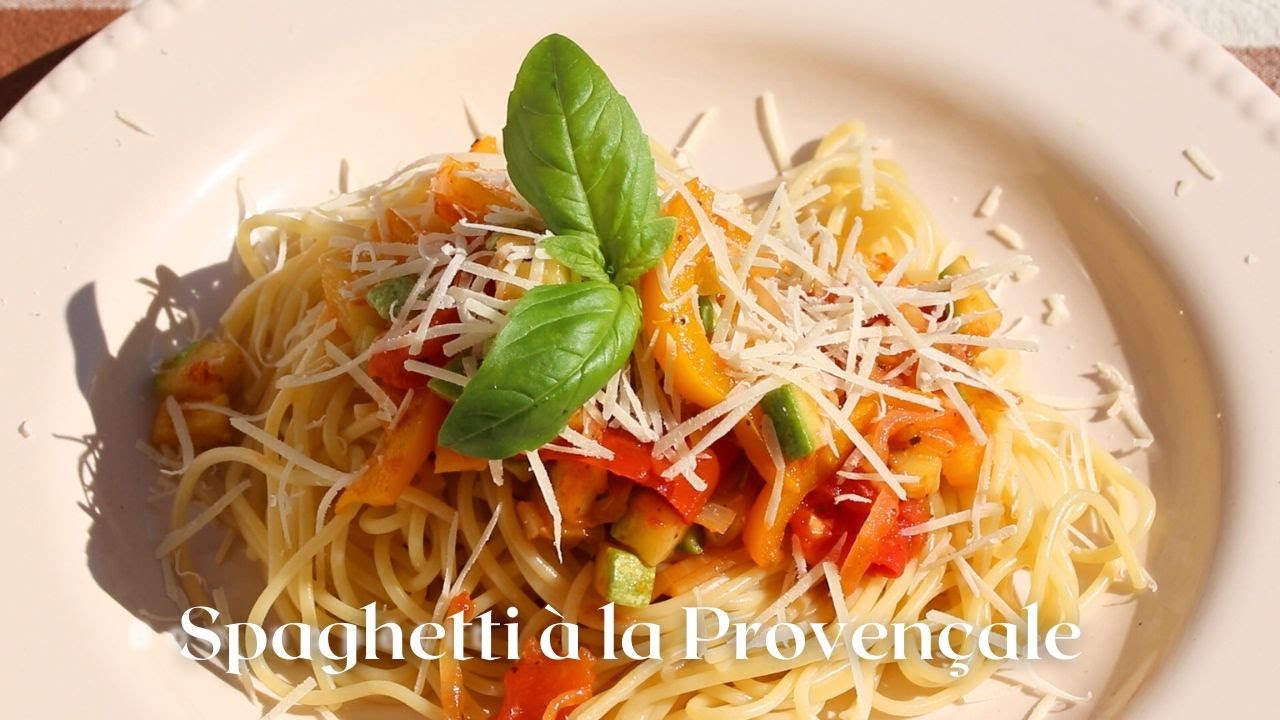 Spaghetti à la Provençale! Mediterranean recipe! Colorful spring meal for any occasion!