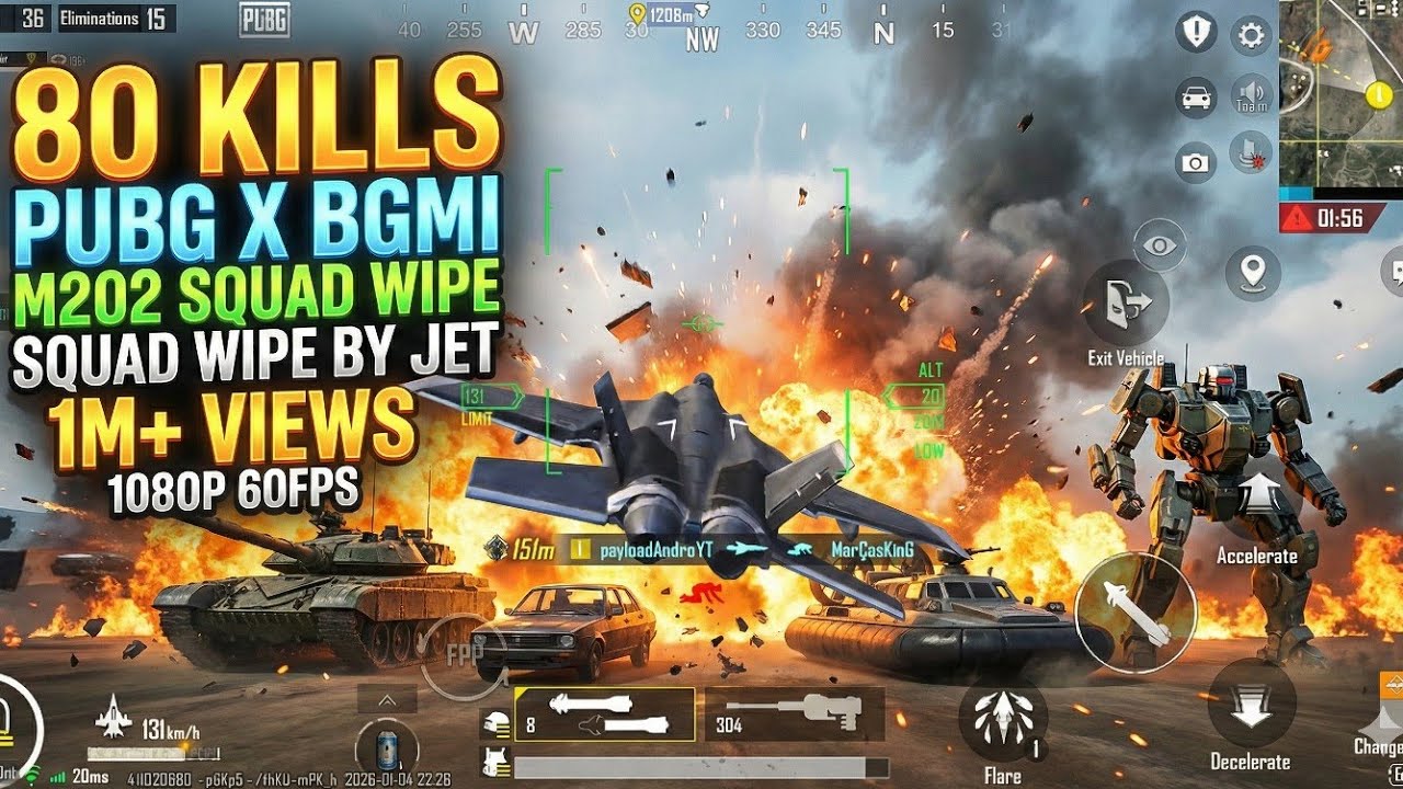 Jet Vs Everyone! IQ  999 PAYLOAD 3.0 Action JET RAMPAGE & M202 DOMINATION (BGMI Payload 3.0 INSANE)