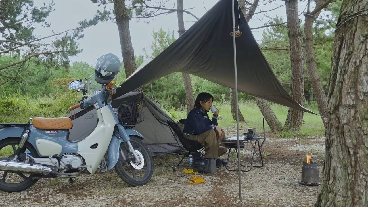 가을맛 본 모토캠핑이랄까🍷 l Motocycle camping l 신선한 할로윈 캠핑 아이템 할인과 함께! 몽산포 오션 캠핑장