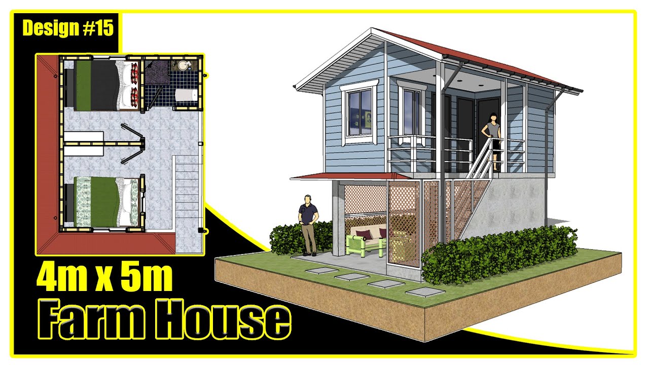 4mx5m | Tiny House 3D Idea | Tropical Farm House