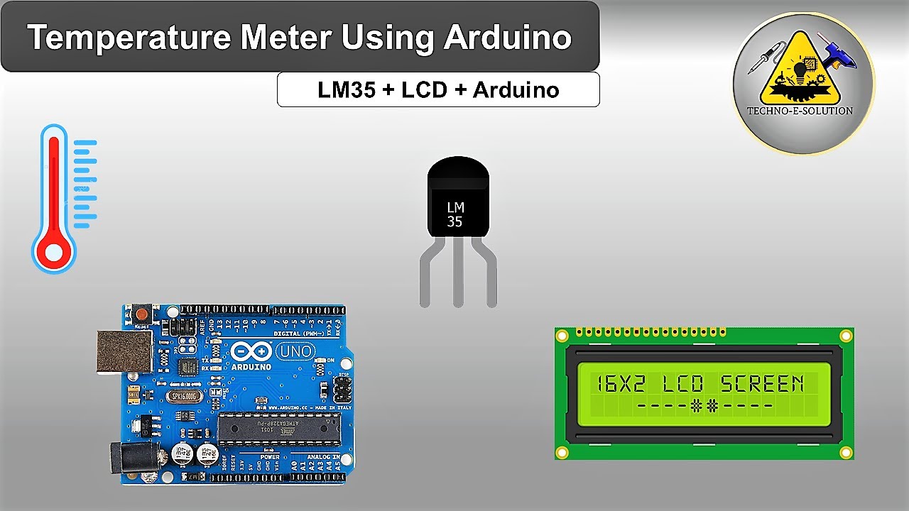 Temperature Meter Using LM35 and Arduino uno with I2C LCD Display by technoesolution | #arduinolm35