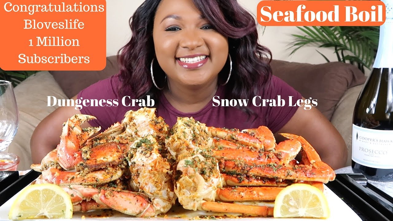 SEAFOOD BOIL MUKBANG , SNOW CRAB LEGS , DUNGENESS CRAB LEGS , Bloveslife Seafood Sauce