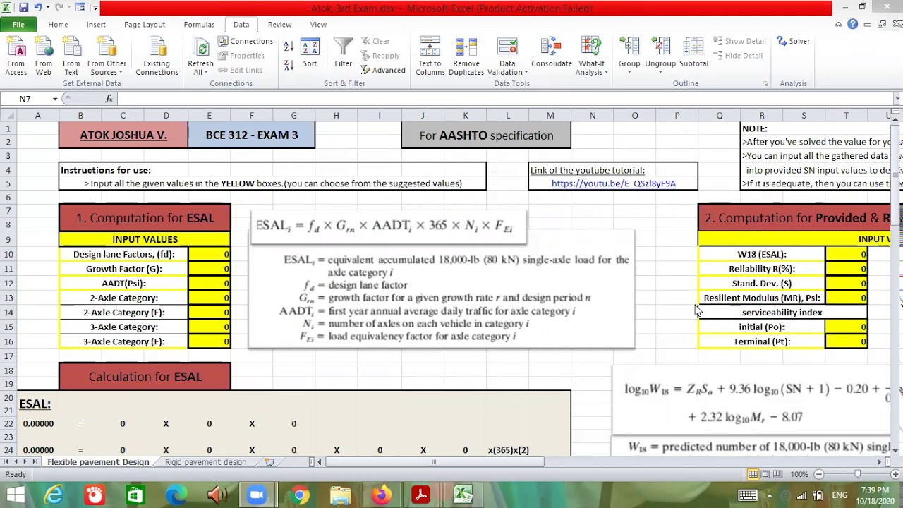 Flexible & Rigid pavement Design (Excel Program)