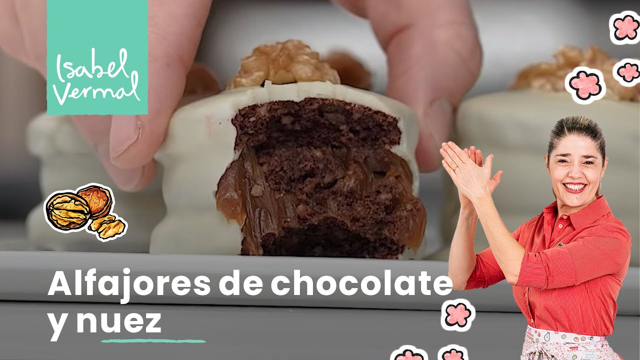 Alfajores de nuez y chocolate