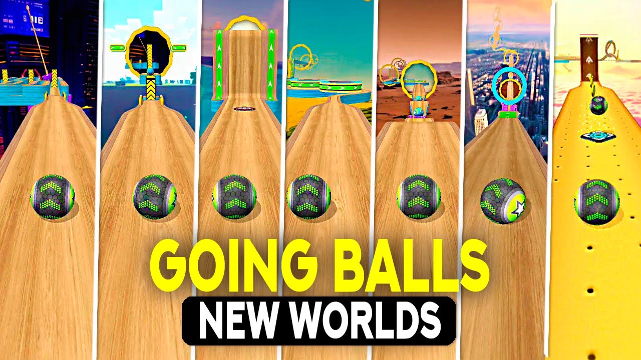 Going Balls - New Worlds Update - All 7 New Maps Portal Race