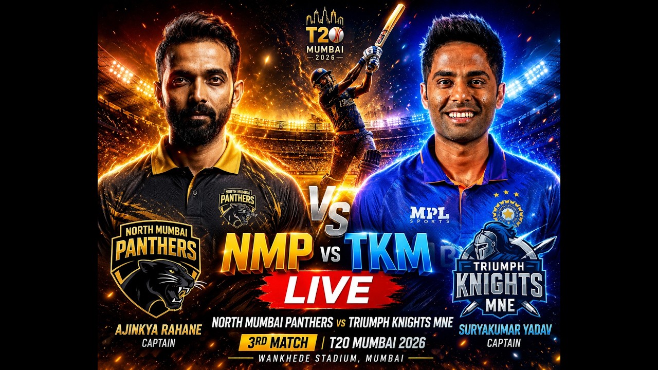 NMP vs TKM Live 🔥 | North Mumbai Panthers vs Triumph Knights MNE | 3rd T20 Mumbai 2026