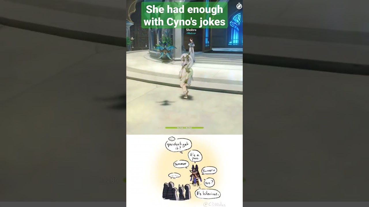 Poor NPC... She must be had enough with Cyno's Jokes... #shorts #genshinimpact #genshin #impact