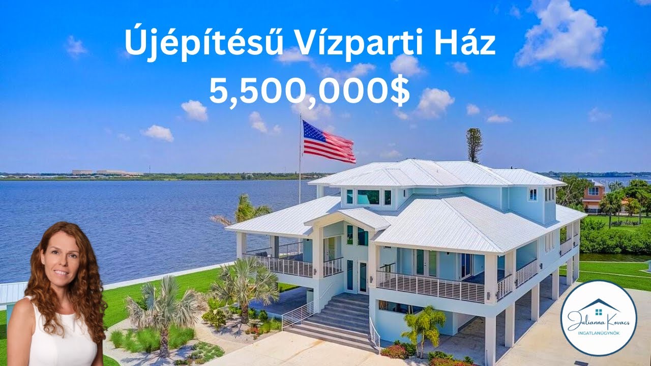 Új építésű vízparti ház, 5,500,000$