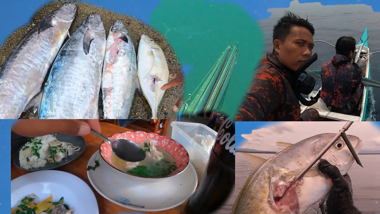 KINGMACK AND YELLOW SPOTTED TREVALLY CATCH & COOK SPEARFISHING PHILIPPINES