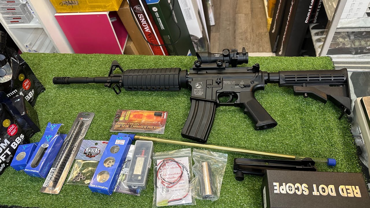 DB 036 M4A1 V.2025ปรับแต่งแรง550fps+แต่งทน+แต่งแม่นยำ+แต่งสวยงาม ปืนบอดี้โลหะจากค่ายDOUBLE BELLโมเดล