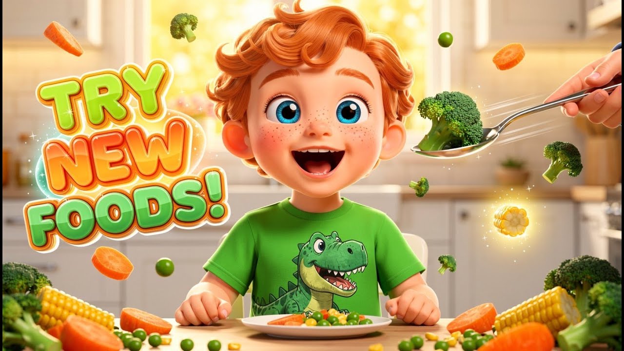 Trying New Foods Song 🥦 Eat Your Vegetables Nursery Rhyme | Healthy Habits