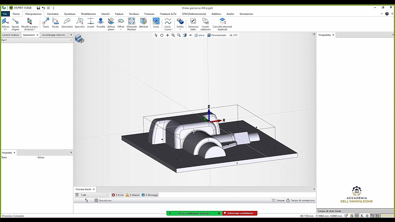Unione di due solidi - Corso Programmazione CAD/CAM