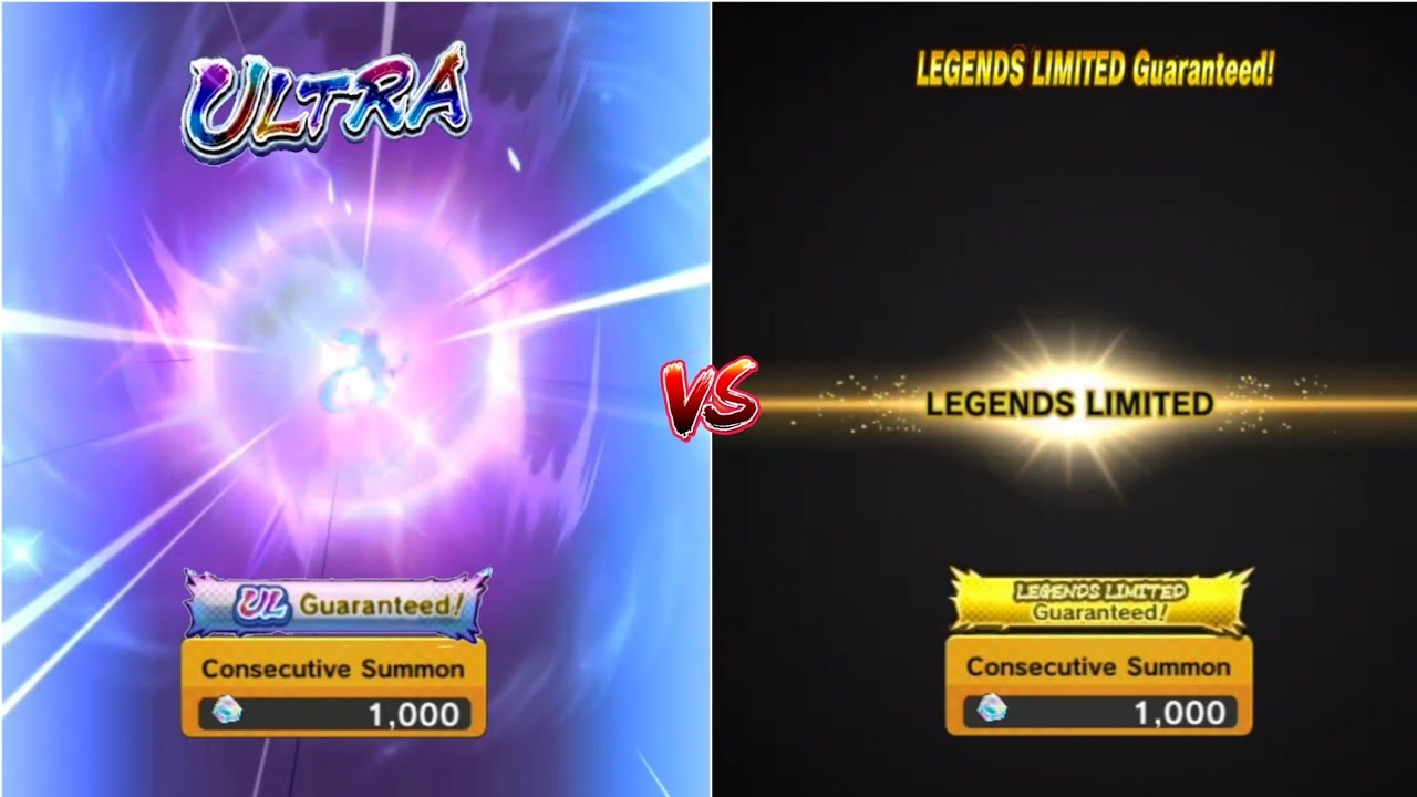 Ultra Banner Summon Vs Legends Limited Guaranteed Banner Summon | Dragon Ball Legends 