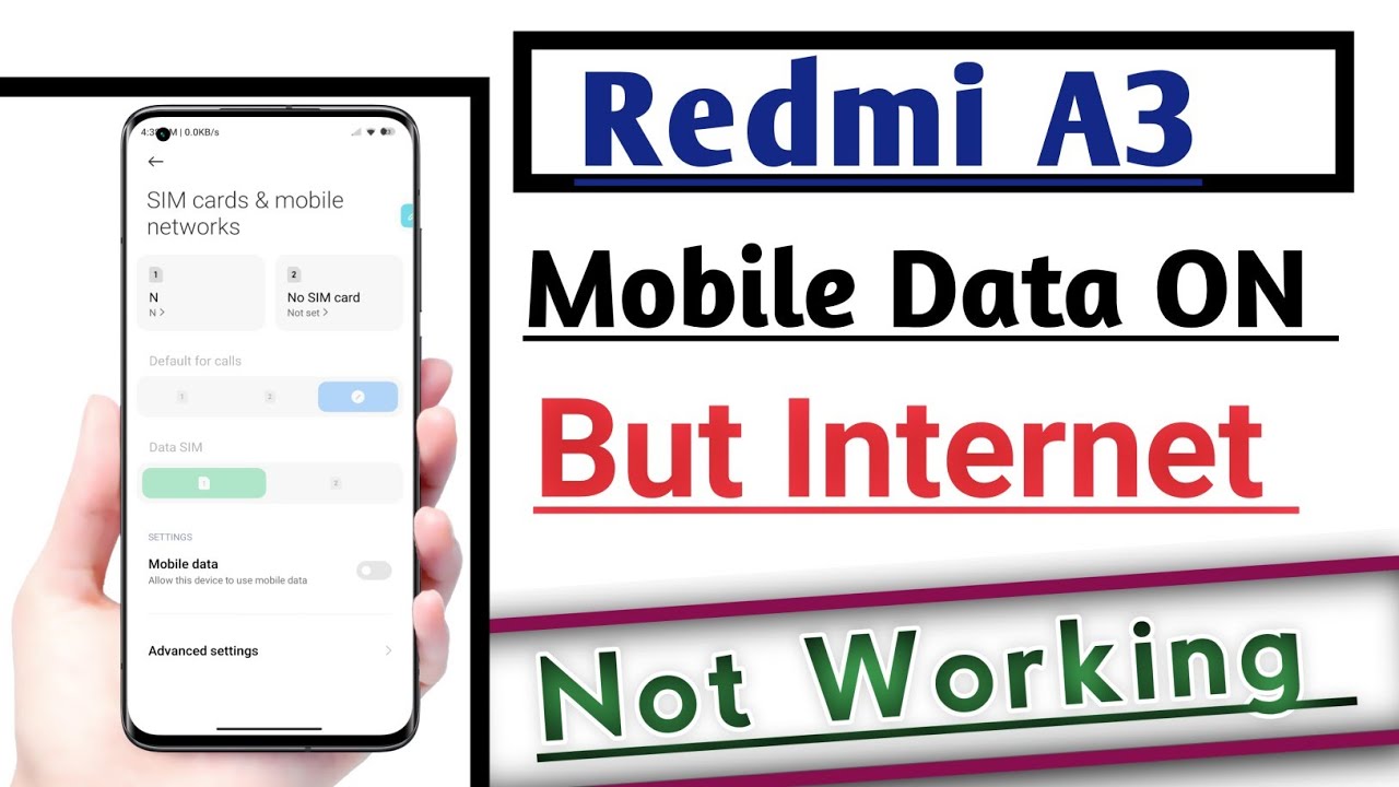 Redmi A3 Mobile Data ON But internet Not Working Problem Solution Useful trick