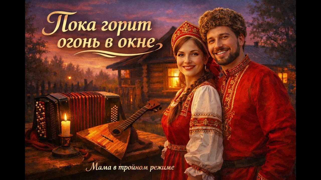 «Пока горит огонь в окне» — это песня о доме, где всегда ждут #русскийфолк #гармошка #балалайка