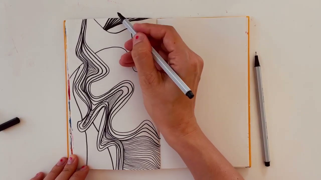 How to Relax with Black & White Mindful Drawing | Line Contrast Practice