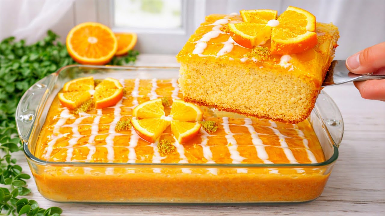 Самый простой и самый вкусный апельсиновый пирог в мире! Без миксера, всего за 5 минут 😍🍊