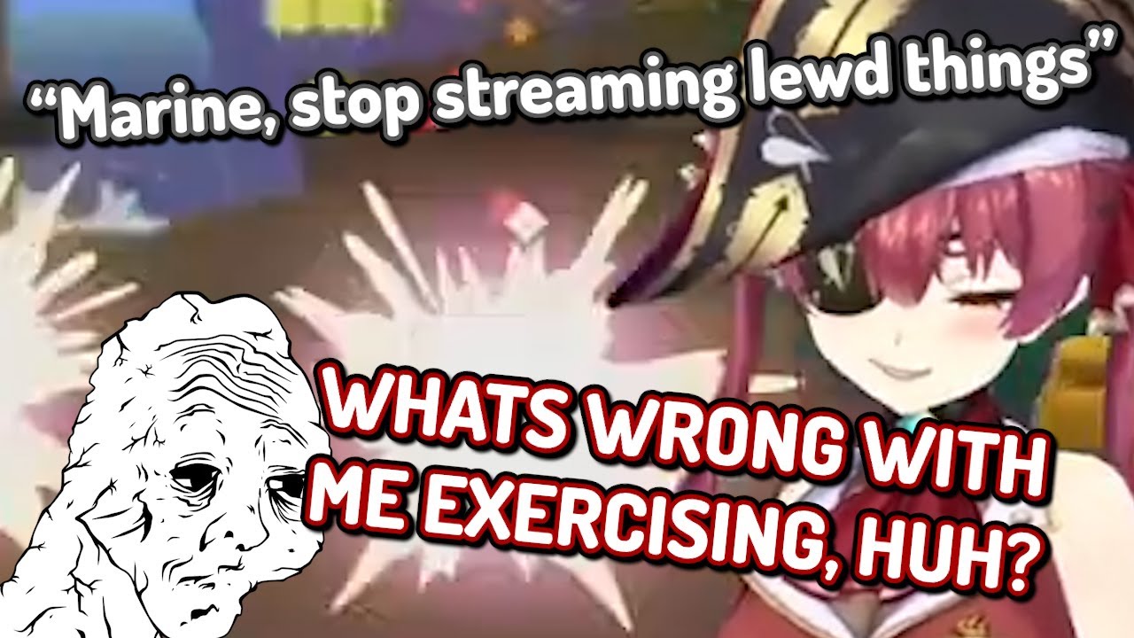 Houshou Marine's very sensual Ring Fit stream, plus her interesting viewer interactions (HOLOLIVE)