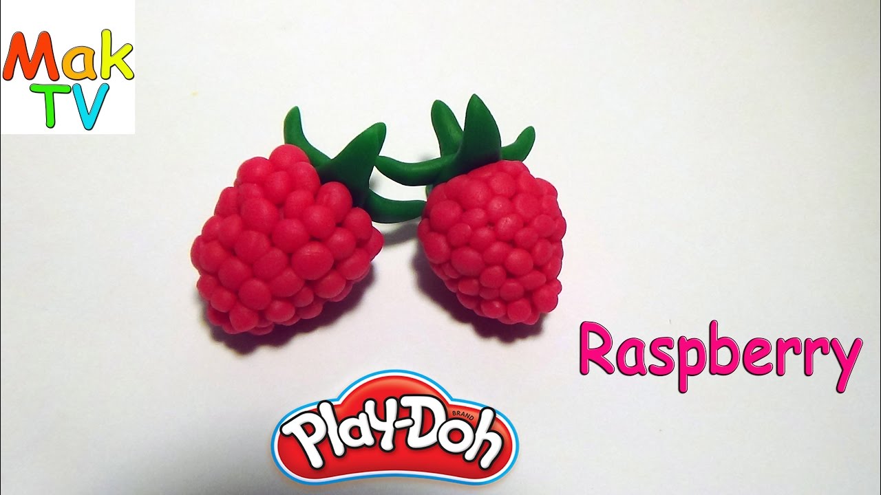 How to make a raspberry of Play Doh clay  Modeling clay  Как слепить из пластилина Плей До малину