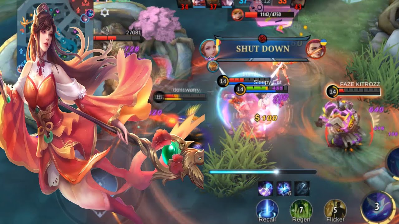 TOP GLOBAL ODETTE AGGRESSIVE GAMEPLAY - HARD CARRY WITH THAT TEAM - MOBILE LEGENDS