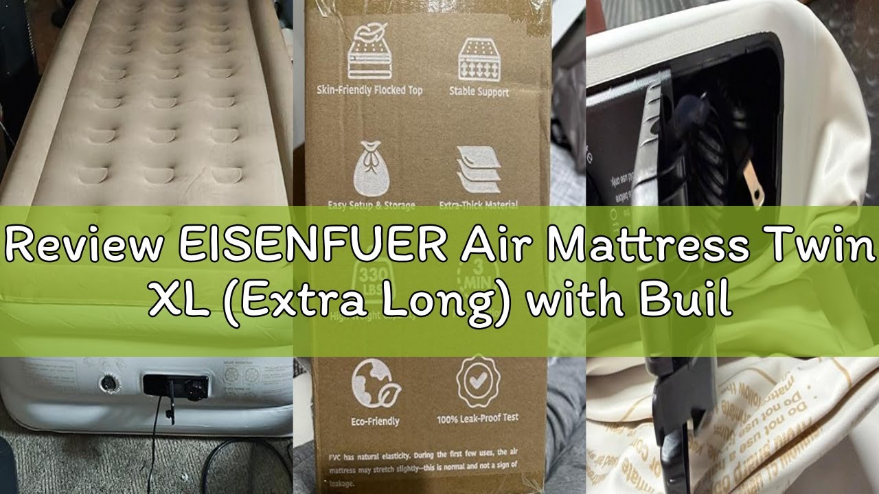 Review EISENFUER Air Mattress Twin XL (Extra Long) with Built-in Pump – 18