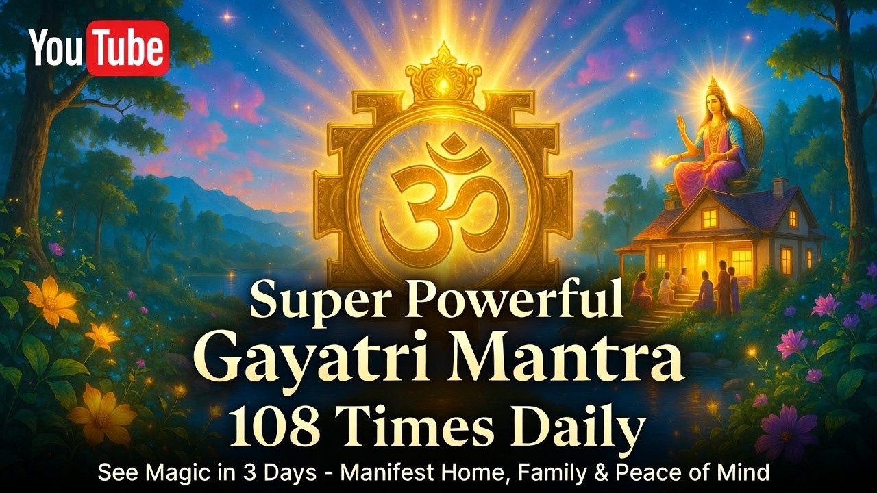 🌺 108 Gayatri Mantra Powerful Chant | Manifest Money, Peace & Happy Home#manifestation #healing