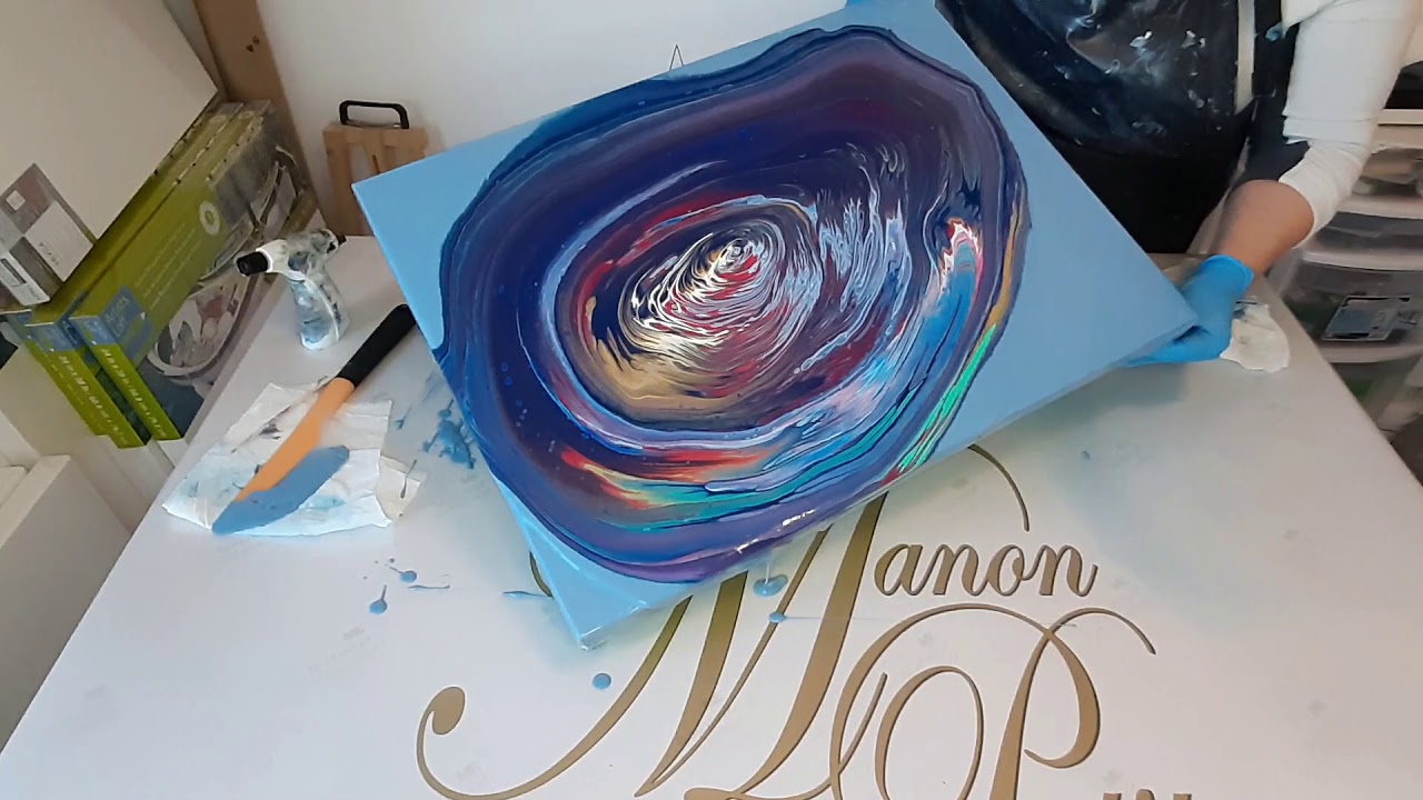 (19) Beautiful Strait Pour Called Cosmic Journey #acrylicpouring#straipour#acrylicpainting