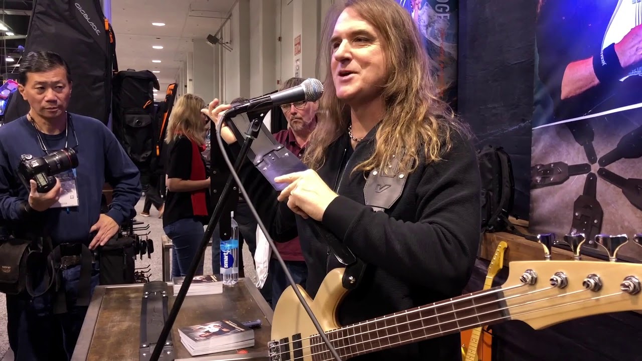 David Ellefson introduces his new signature strap by Gruv Gear at NAMM 2018
